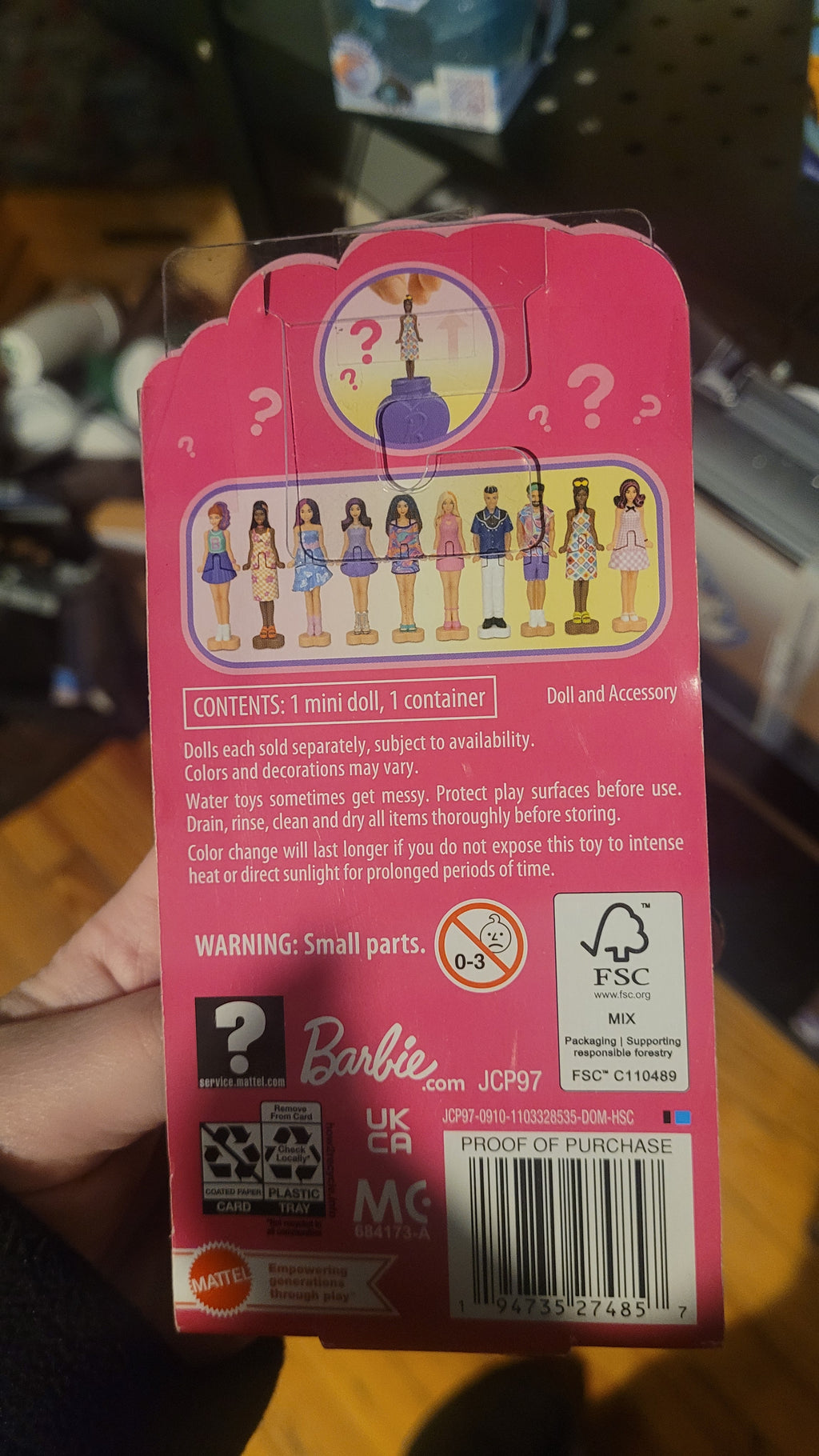 Mini mystery barbie purple case