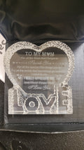 I love you mom glass