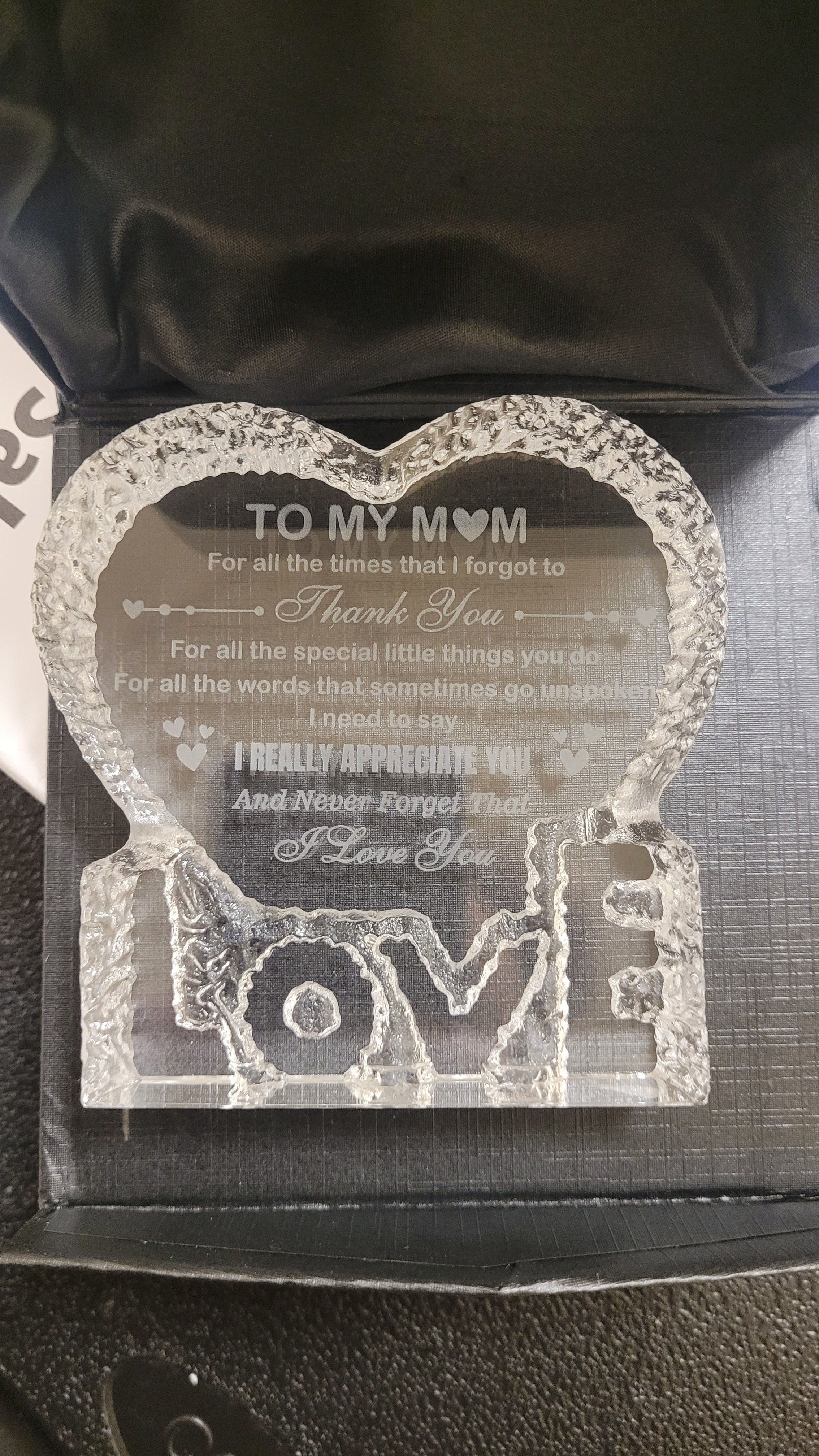 I love you mom glass