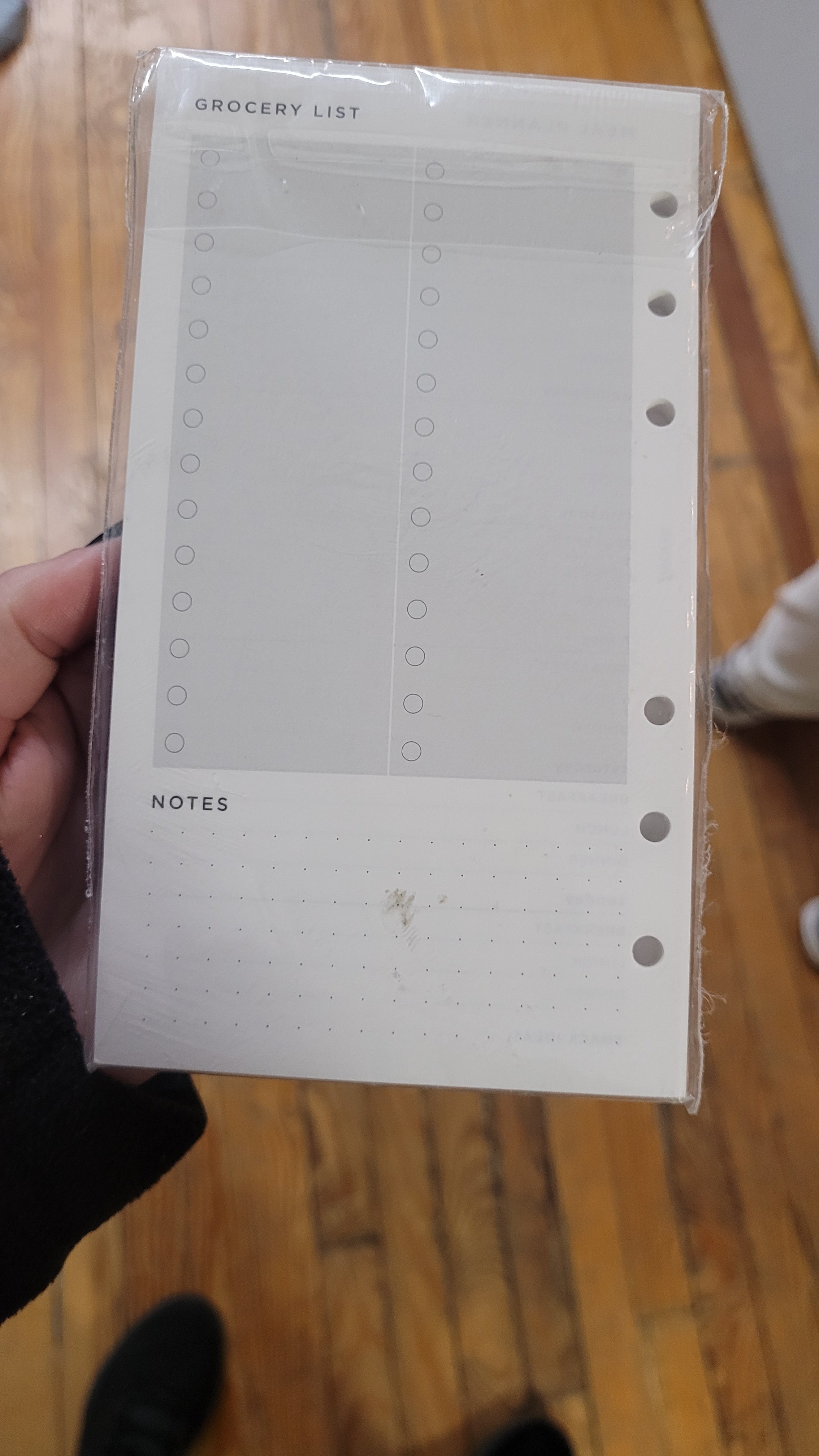 Meal planner refill