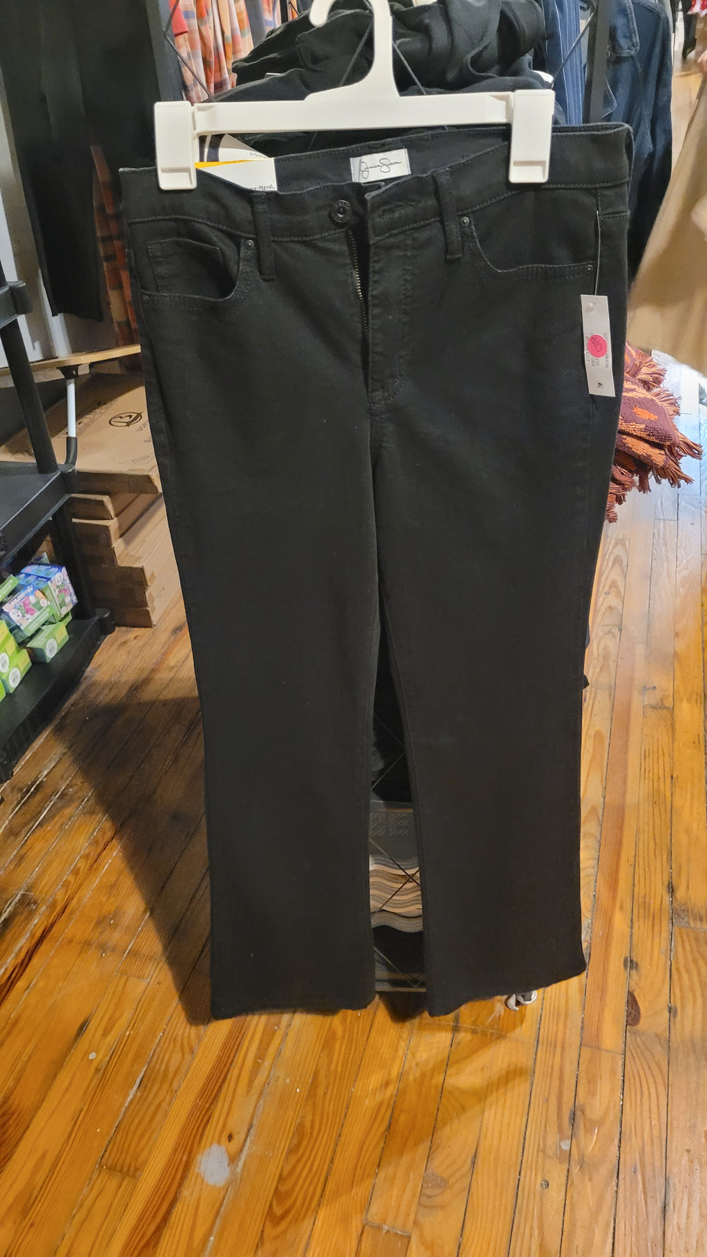 Black mid rise boot cut jeans Size 8