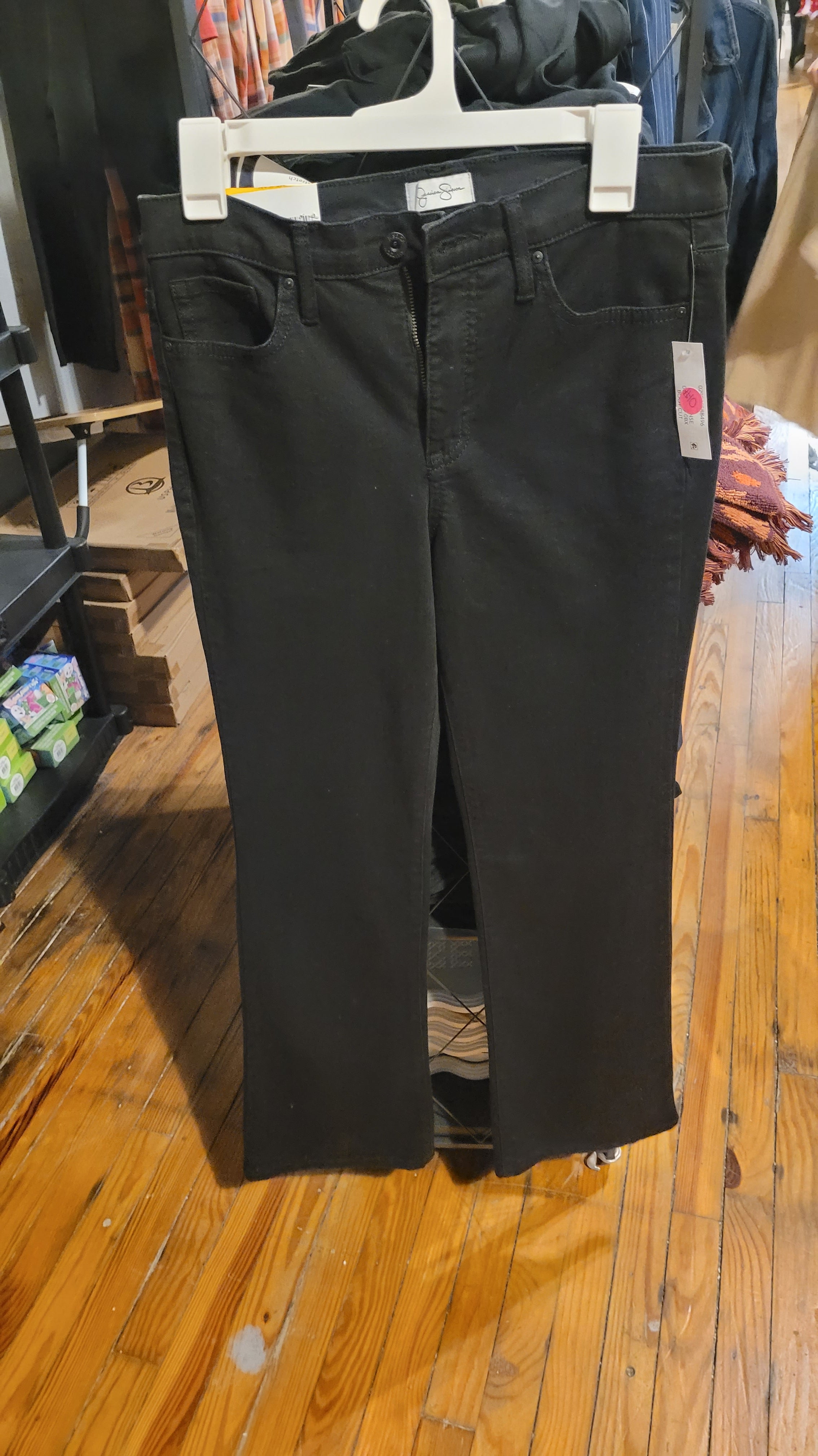 Black mid rise boot cut jeans Size 8