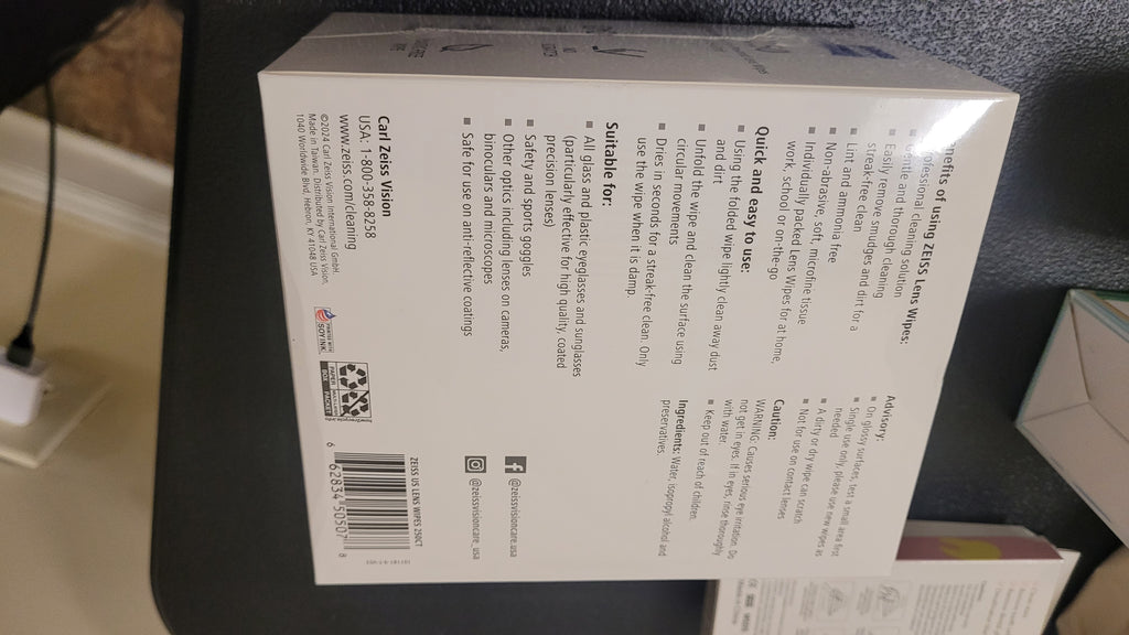 Lens wipes 250 count