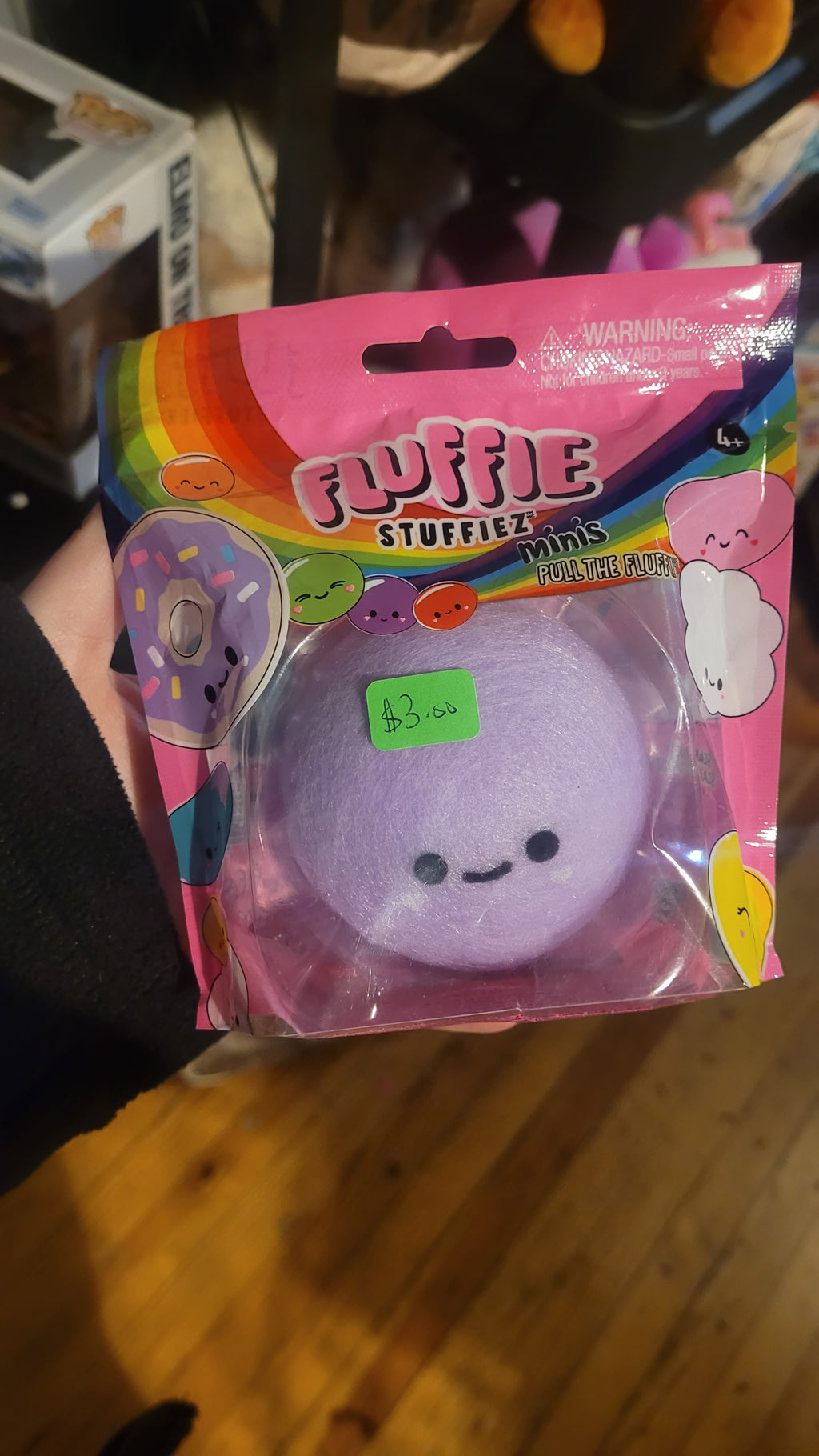 Fluffy keychain purple
