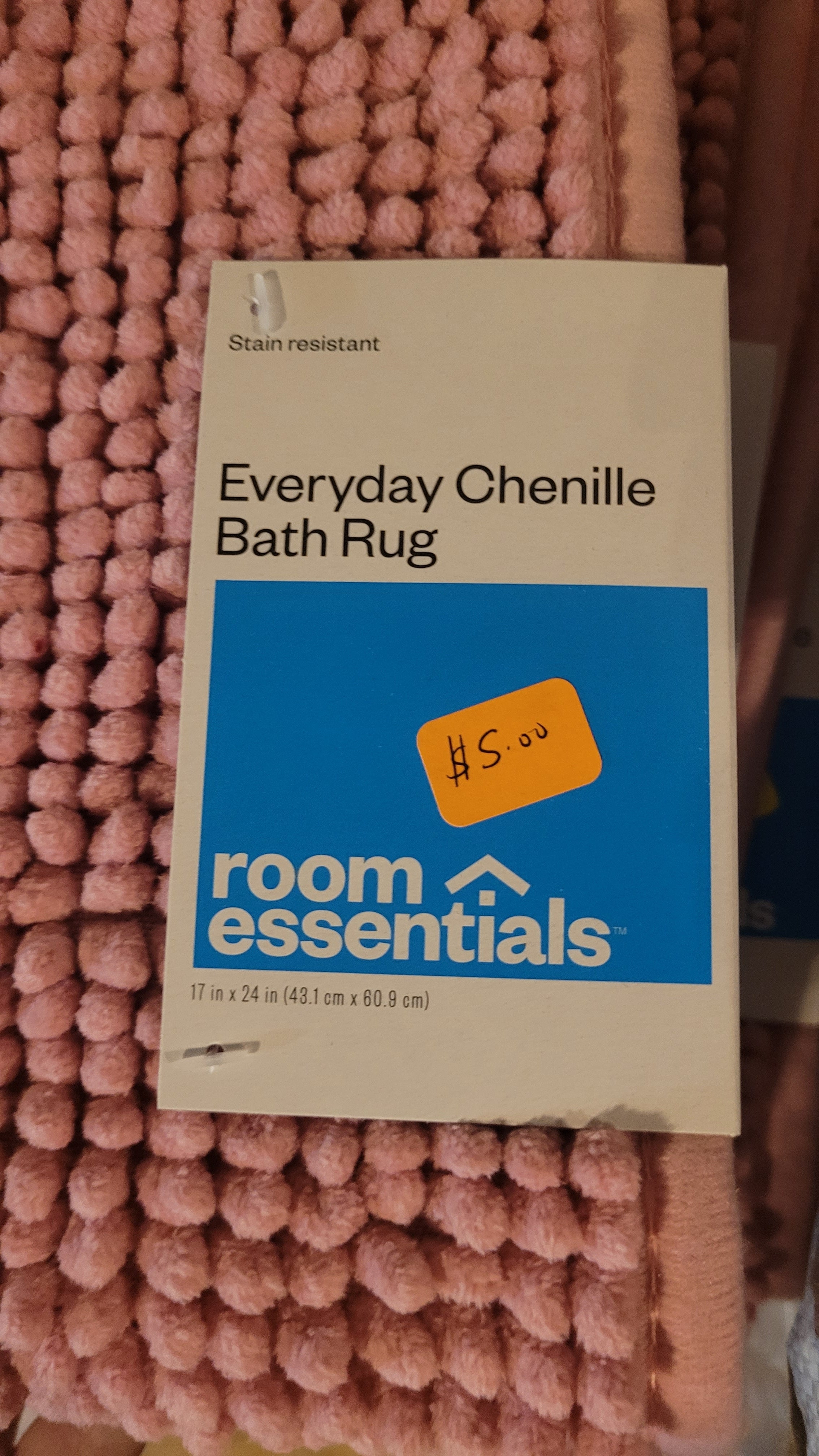 Pink bath rug