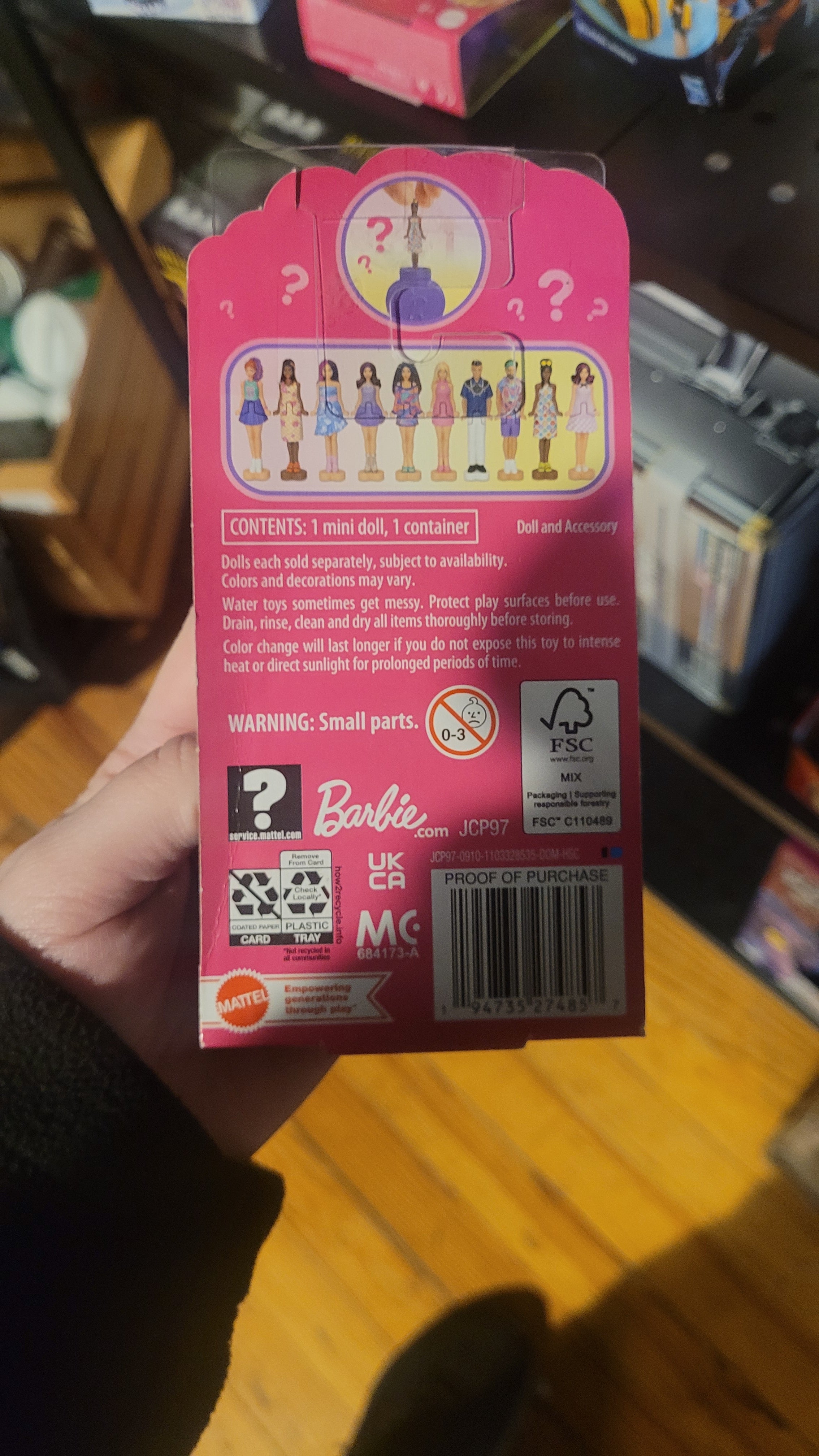 Mini mystery barbie pink case