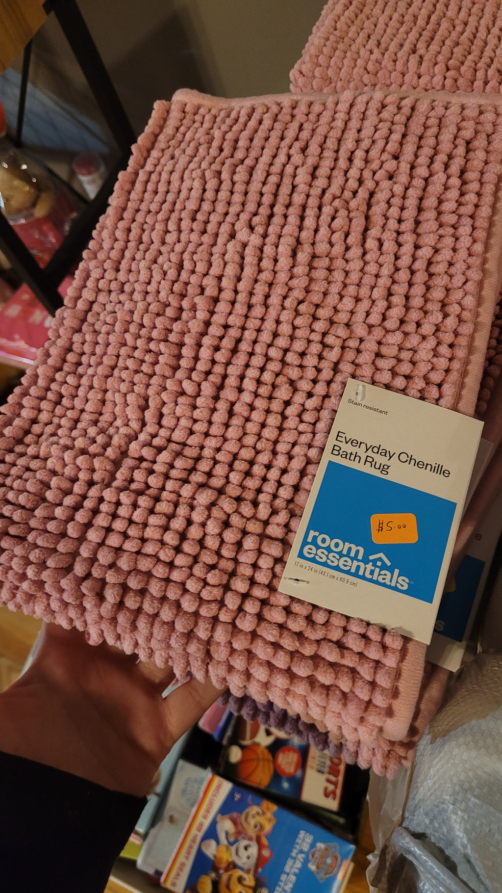 Pink bath rug