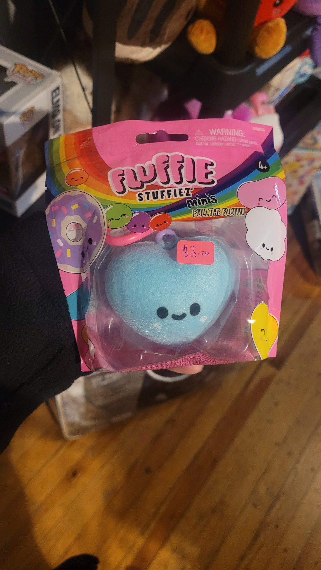 Fluffy keychain blue