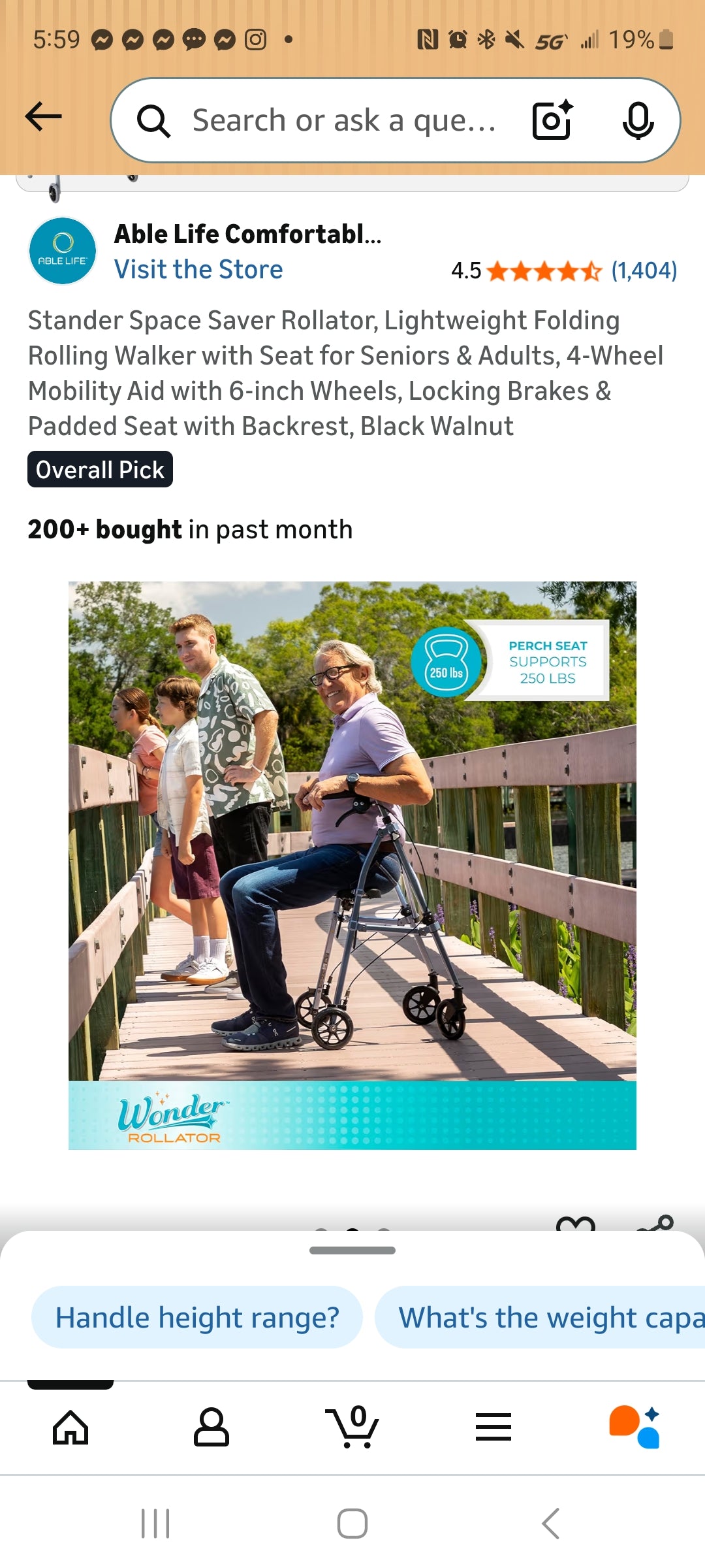 Folding rolling walker